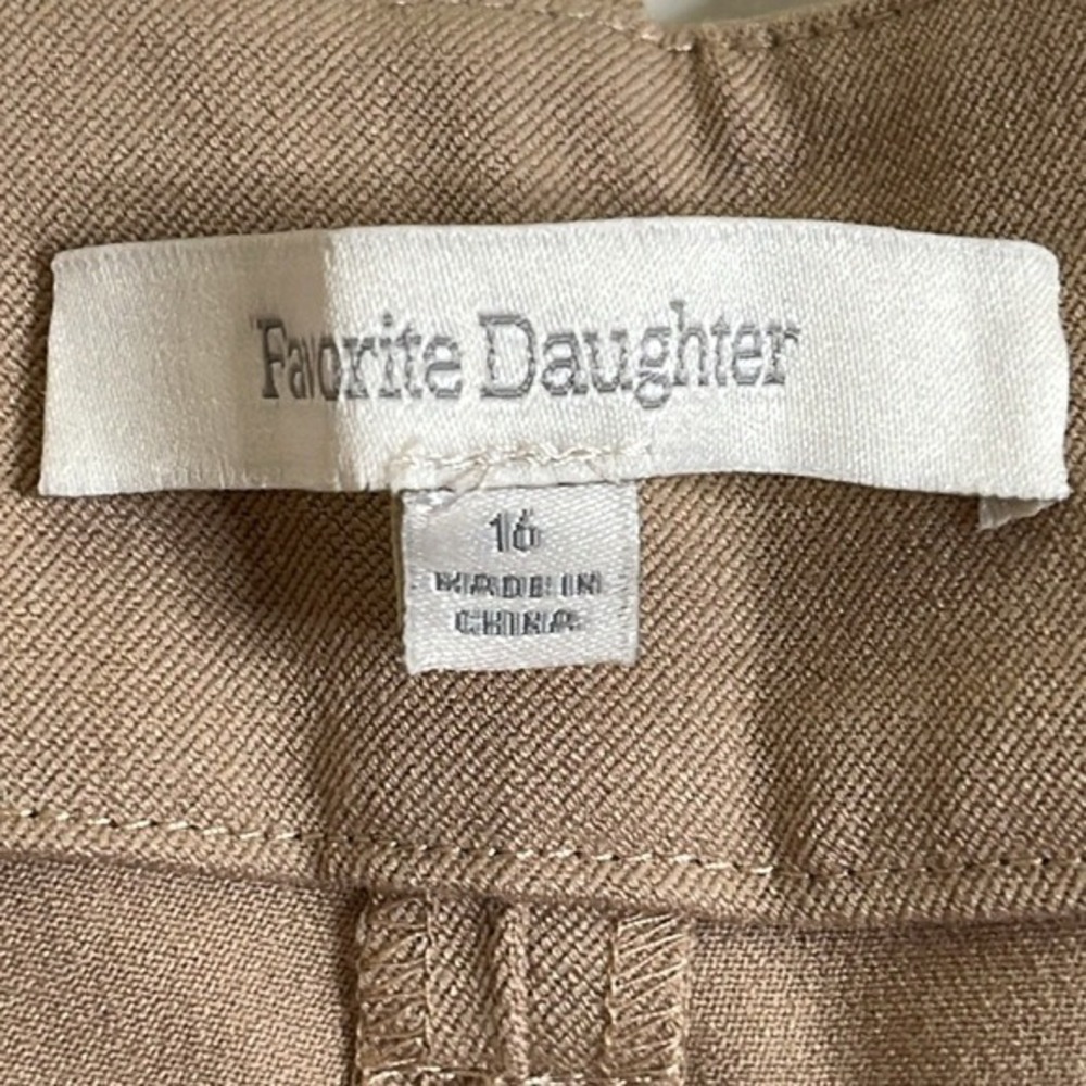 $218 Favorite Daughter The Favorite Pant Women Size 16 Beige High Rise Wide Leg - Picture 11 of 15